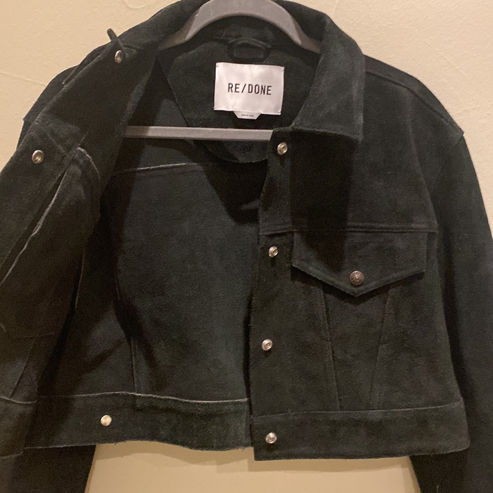 NWT Redone Black Suede fringe suede Trucker Jacket in a small (sample piece) - Picture 3 of 7